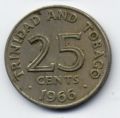 Тринидад и Тобаго---25 центов 1966г.