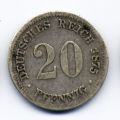 Германия---20 пфеннигов 1875г.№1