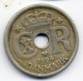 Дания---10 эре 1924г.