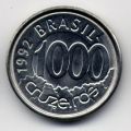 Бразилия---1000 крузейро 1992г.