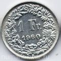 Швейцария---1 франк 1960г.