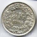 Швейцария---1/2 франка 1944г.