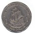 Восточно-Карибские Штаты---1 доллар 1989-1999гг.