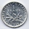 Франция---1 франк 1919г.