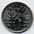 Соединенные Штаты Америки - цент (25) 2001г.Вермонт