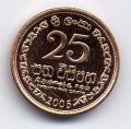 Шри-Ланка---25 центов 2005г.