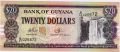 Гайана---20 долларов 1966-92гг.