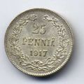 Россия(княжество Финляндское)---25 пенни 1917г.