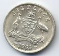 Австралия---6 пенсов 1963г.