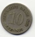 Германия---10 пфеннигов 1888г.
