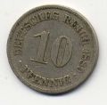 Германия---10 пфеннигов 1889г.