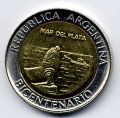Аргентина---1 песо 2010г. 200-летие города и порта Мар-дель-Плата