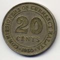 Малайя---20 центов 1950г.