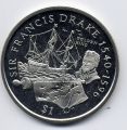 Британские Виргинские острова---1 доллар 2002г.Дрейк