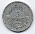 Франция---5 франков 1946г.