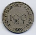 Саарланд(под протекторатом Франции до 1957г.)---100 франков 1954г.