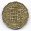Великобритания---3 пенса 1955г.