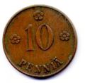 Финляндия---10 пенни 1926г.