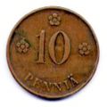 Финляндия---10 пенни 1919г.