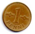 Финляндия---1 пенни 1969г.